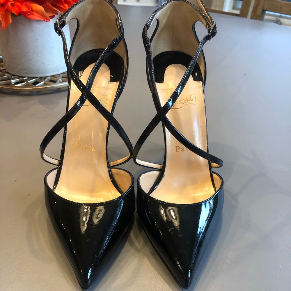 Christian Louboutin black patent leather pumps